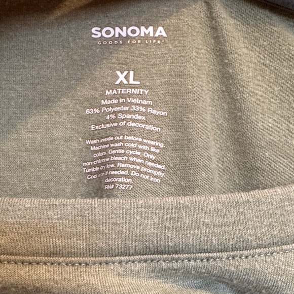 Sonoma Maternity Olive 'Hello Pumpkin' Short Sleeve Tee Size XL - Picture 2 of 6